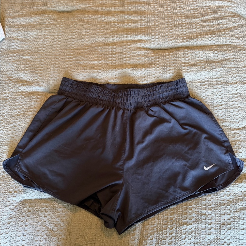 Nike Women's Dark Black Athletic Shorts with Swoosh